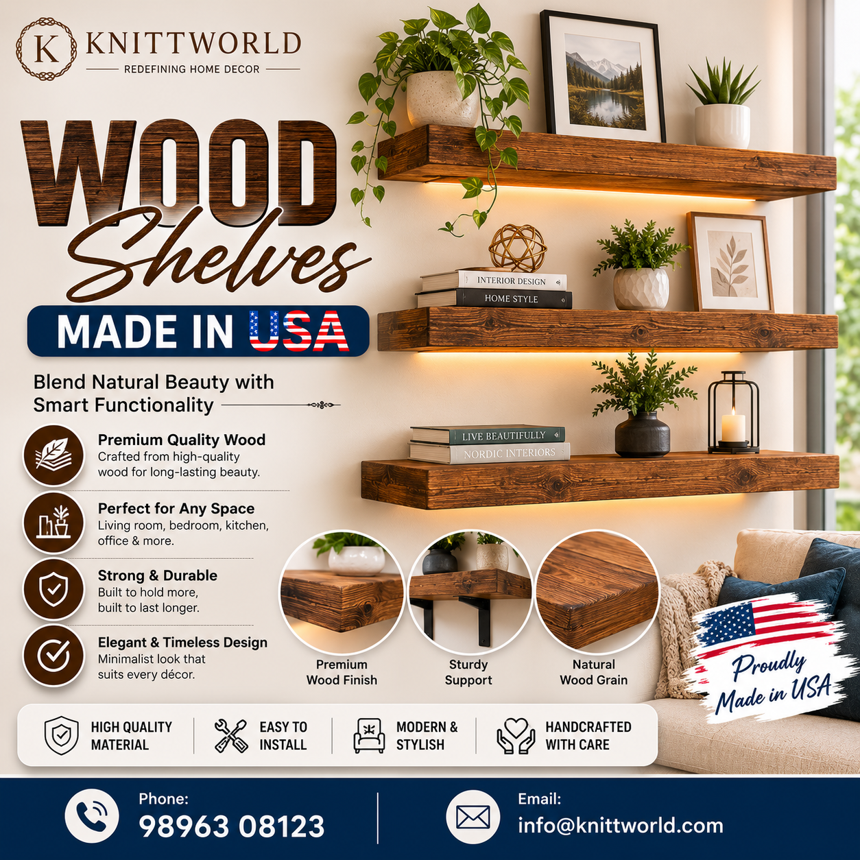 Wood Shelves Made in USA