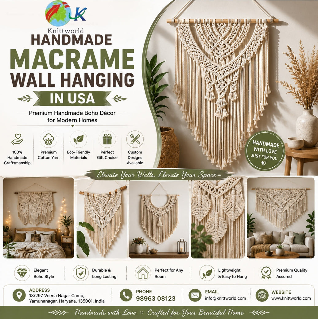 Handmade Macrame Wall Hanging in USA - Knittworld