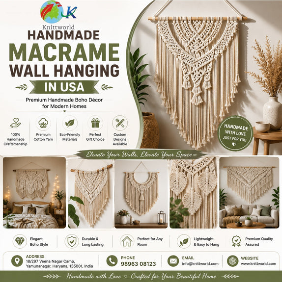 Handmade Macrame Wall Hanging in USA - Knittworld