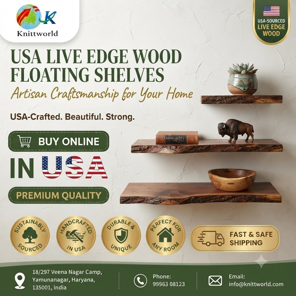 Live Edge Wood Shelves for Wall USA Homes