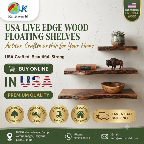 Live Edge Wood Shelves for Wall USA Homes