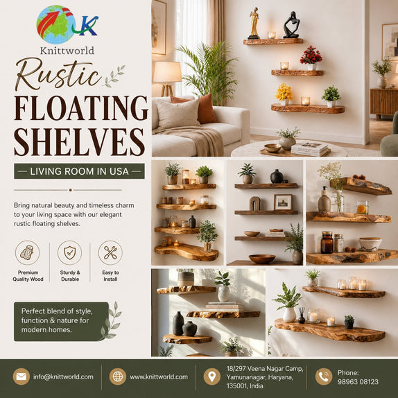 Rustic Floating Shelves Living Room in USA