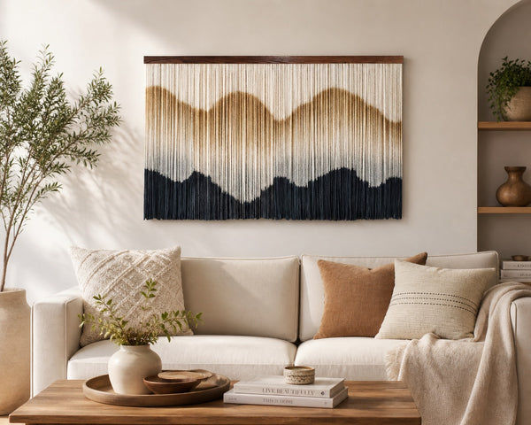 Macrame, Modern Art Wedding, Backdrop - Wall Art, Dip Dye Art Tapestry, Large Bohemian Home Wall Décor