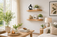 Modern Art Floating Shelf, Rustic Wood Wall Shelf, Bathroom Shelf, Kitchen Shelf, Plant Display Farmhouse Home Décor,