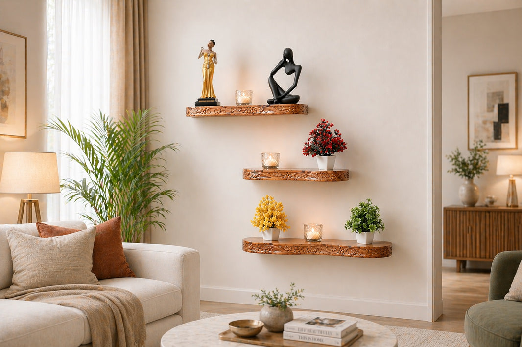 Wooden Floating Shelf, Rustic Wood Wall Shelf, Bathroom Shelf, Kitchen Shelf, Plant Display, Farmhouse Home Décor,