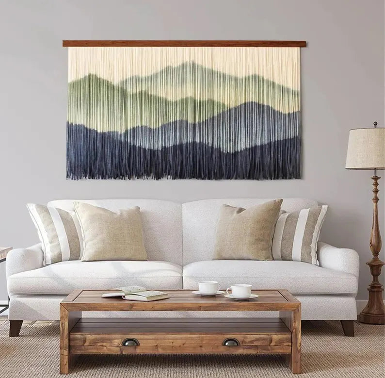 Modern Art Wedding, Backdrop - Wall Art, Hand Dip Dye Art Tapestry, Large Bohemian Home Wall Décor