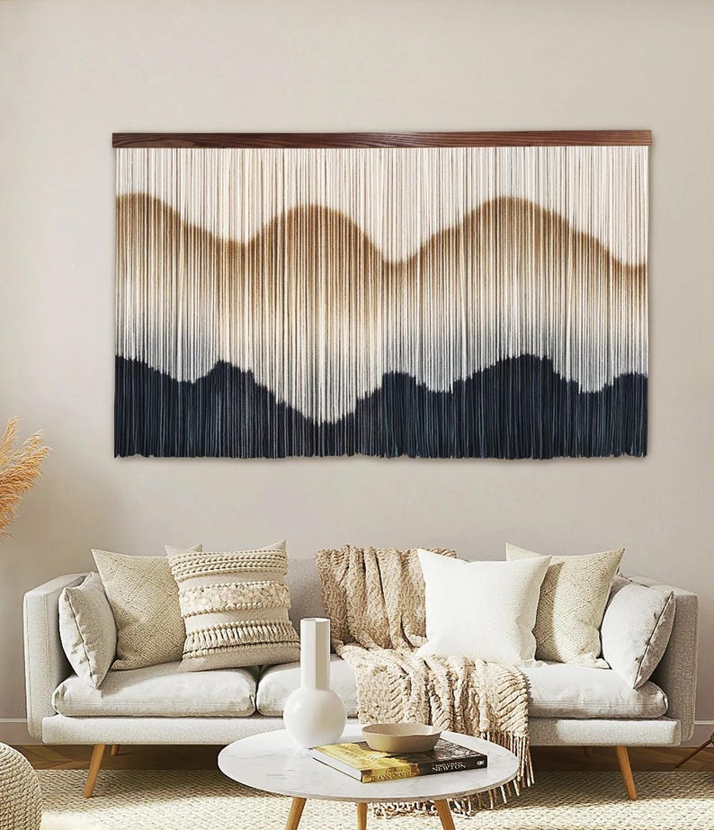 Macrame, Modern Art Wedding, Backdrop - Wall Art, Dip Dye Art Tapestry, Large Bohemian Home Wall Décor