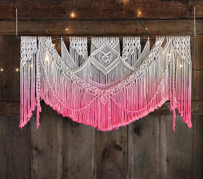 Macrame, Wall Art, Hand Dip Dye Art Tapestry, Large Bohemian Home Wall Décor