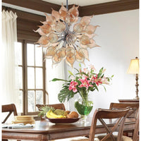 Brown Flower Bud Art Deco Chandelier, Dia 26'' Hand Blown Glass Hanging Pendant Light Fixture for Bedroom, Dining,Living Room Home Decortion