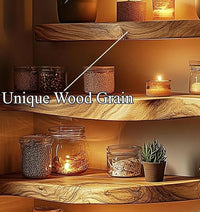 Live Edge Corner Wall Shelf, Solid Wood, Natural Grain, Floating Mount (10" W X 6" D X 1.5" (Inches))