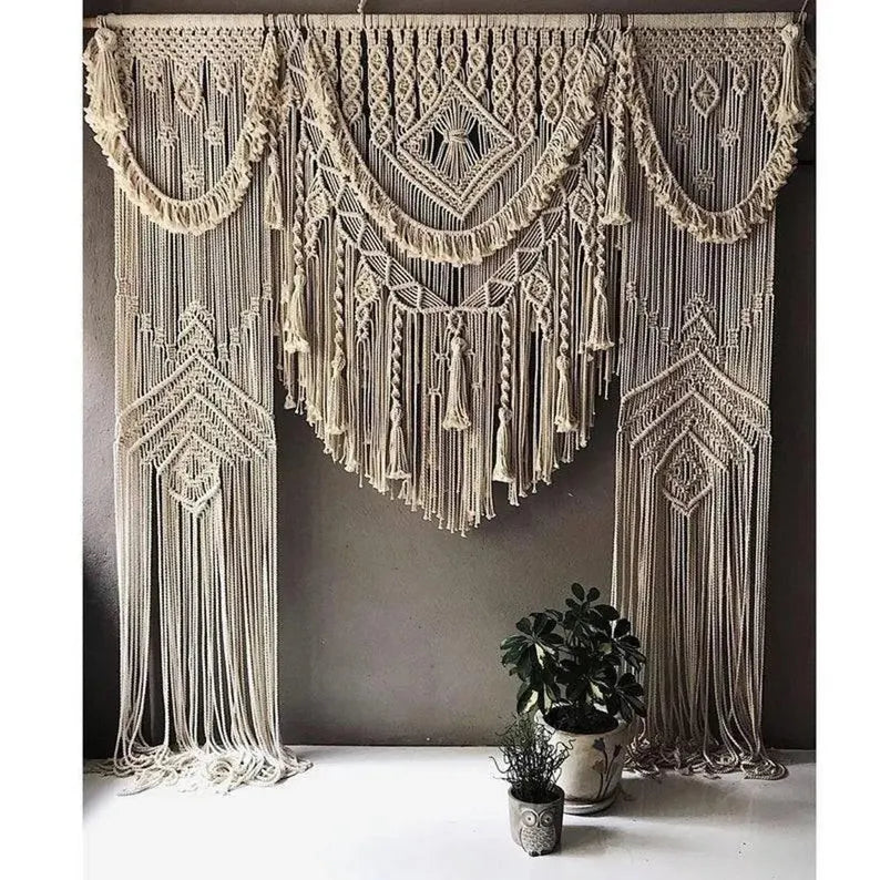 Macrame, Backdrop - Wall Art, Tapestry, Large Bohemian Home Wall Décor