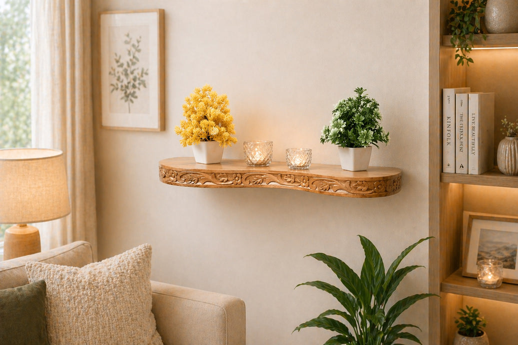 Wooden Floating Shelf, Rustic Wood Wall Shelf, Bathroom Shelf, Kitchen Shelf, Plant Display, Farmhouse Home Décor,