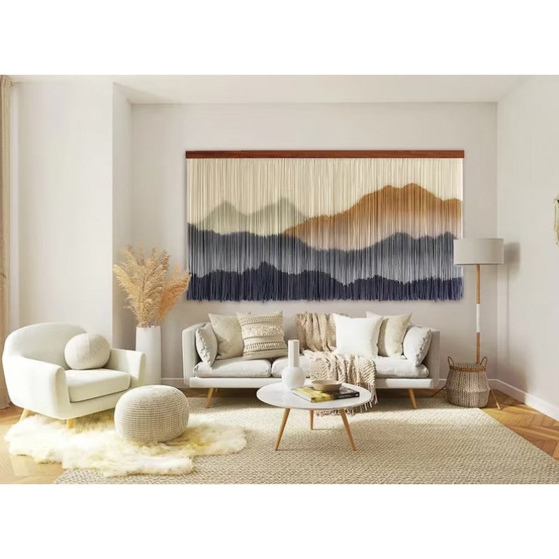Beautiful Macrame Yarn wall hanging wall art Large boho wall décor Tapestry mountain art farmhouse living room bedroom entryway wall décor