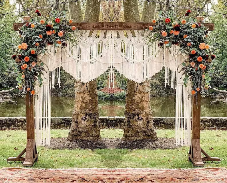 Macrame, Backdrop - Wall Art, Hand Dip Dye Art Tapestry, Large Bohemian Home Wall Décor