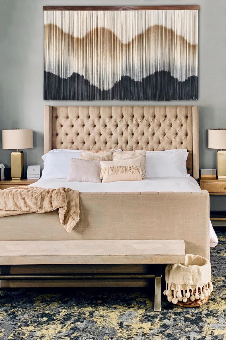 Macrame, Modern Art Wedding, Backdrop - Wall Art, Dip Dye Art Tapestry, Large Bohemian Home Wall Décor