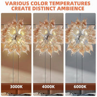 Brown Flower Bud Art Deco Chandelier, Dia 26'' Hand Blown Glass Hanging Pendant Light Fixture for Bedroom, Dining,Living Room Home Decortion