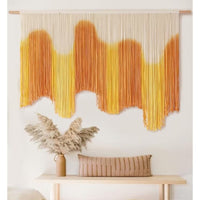 Beautiful Macrame Yarn-Art Large boho wall décor Tapestry Mountain art farmhouse living room bedroom entryway wall décor W 59 X L 37 Inches