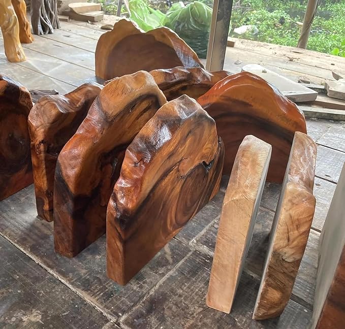 Live Edge Floating Wall Shelves, Teak Wood, Modern Rustic Decor (10" W X 6" D X 1.5" (Inches))