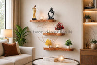Aesthetic farmhouse wall floating ledge for boho living room organization