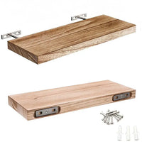 Decorative rustic wall mounted shelf for bedroom and entryway accents