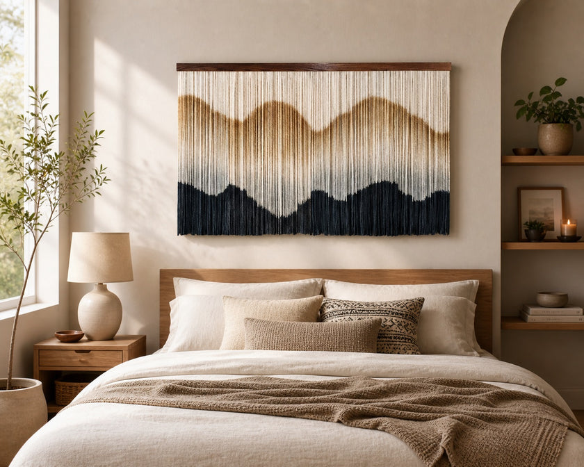 Handcrafted dip dye wall hanging for farmhouse home interior buy today