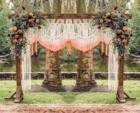 Large bohemian fiber art tapestry for living room wall styling