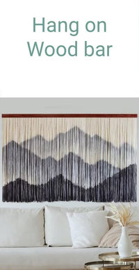 Large boho farmhouse wall hanging handcrafted with natural cotton
