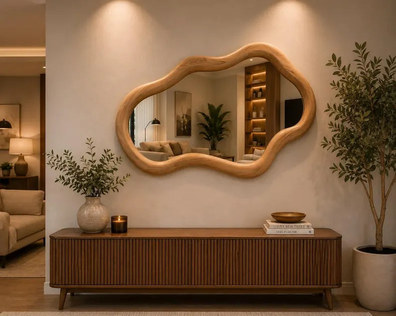 Modern wavy mirror for bathroom vanity decor USA shipping