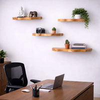 Live Edge Teak Floating Shelf, Bathroom Wall Shelf, Kitchen Shelf, Plant Wall Decor, Rustic Farmhouse Wood Shelf
