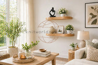 Premium teak floating ledge for bathroom storage and home organization